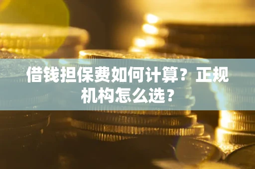 武汉借钱担保费如何计算？正规机构怎么选？