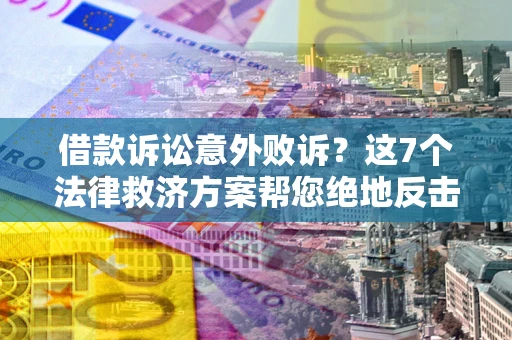 武汉借款诉讼意外败诉？这7个法律救济方案帮您绝地反击！