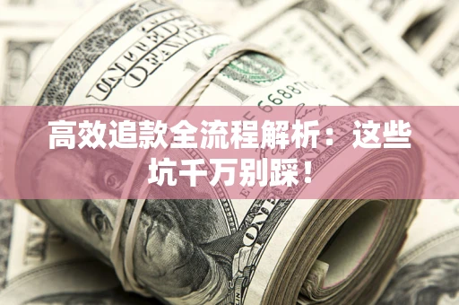 武汉高效追款全流程解析：这些坑千万别踩！